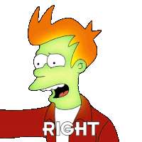 Right Fry Sticker - Right Fry Billy West Stickers