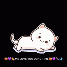 Love You Long Time Peach Cat GIF