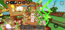 a screenshot of a video game with the words seeds and garden
