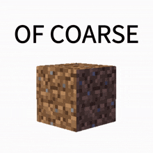 a minecraft block with the words of coarse written above it