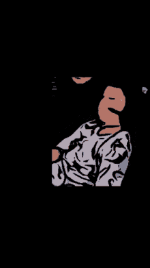 a drawing of a man covering his face with his hand