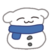 a snowman with a blue scarf around his neck