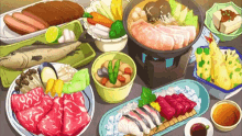 anime sushi anime dinner grilled fish ikan bakar fish