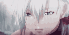 anime angry girl rain raindrops