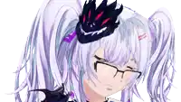 a drawing of a girl with glasses and a hat