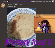 a screenshot of a mystery food x post