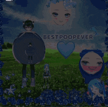 a collage of anime characters with the words bestpoopever at the bottom