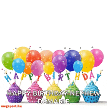 Happybirthday Balloons GIF - Happybirthday Balloons Cupcake GIFs