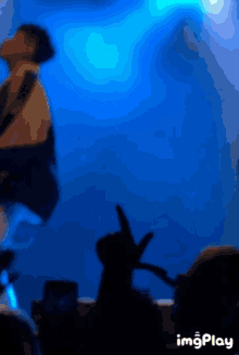 a blurry picture of a person on stage with the words imgplay below them