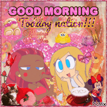 a picture of a girl with the words good morning todday nation on it