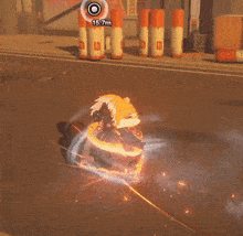 a video game is being played with a sign that says ' tokyo ' on it