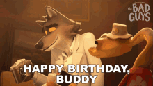 Happy Birthday Buddy Mr Wolf GIF - Happy Birthday Buddy Mr Wolf Mr Snake GIFs