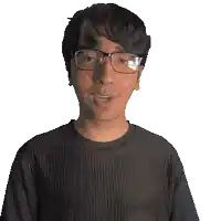 a man wearing glasses and a black conor shirt
