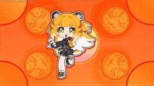a cartoon drawing of a girl with a tiger 's head