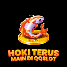 a logo for hoki terus main di qqslot