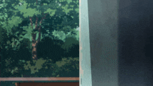 a girl with blonde hair is peeking out from behind a curtain