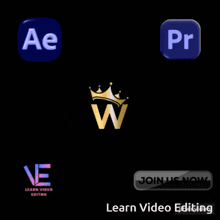 a black background with the words learn video editing in the corner