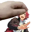 a pixel art of a person being punched in the face by a hand .