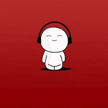 a cartoon character wearing headphones with the name kanu on the bottom