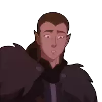 a cartoon drawing of a man with long ears and a beard