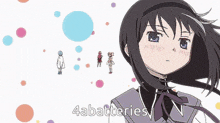a cartoon of a girl with the words 4abatteries behind her