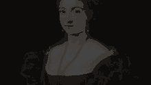 a portrait of a woman with the letter b on the bottom right