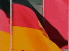 a close up of a red yellow and black german flag