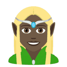 elf joypixels smiling happy blond hair