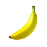 a yellow banana with a green stem on a white background .