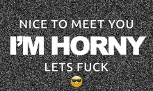 horny sex nice to meet you im horny lets fuck