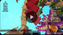 a screenshot of a minecraft game with a play button in the corner