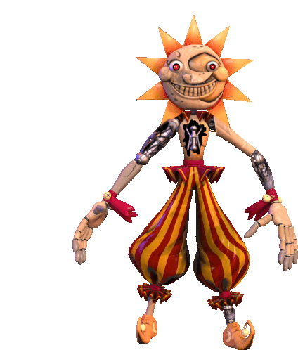 a cartoon character with a sun on his head