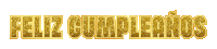 the word feliz is written in gold letters