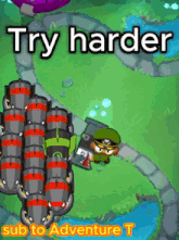 a video game with the words try harder on it