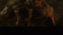 a close up of a woman 's face in front of a fire
