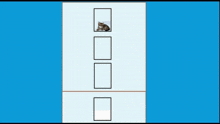 a picture of a cat sitting on a blue surface