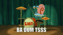 Gary Spongebob GIF - Gary Spongebob Drums GIFs