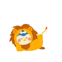 a sticker of a lion with the word leo mood written above it