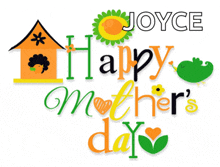 a sign that says joyce happy mother 's day on it