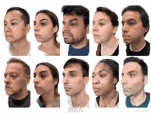 Creepy Ai 3d Face Scan Thing Artificial Inteligence Art Photgraphy GIF - Creepy Ai 3d Face Scan Thing Artificial Inteligence Art Photgraphy Human People Man Woman Shaking Heads GIFs