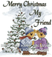 merry christmas my friend christmas lights happy xmas christmas tree sparkle