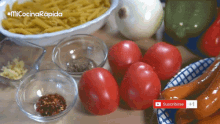 ingredientes comida pasta vegetales salchichas