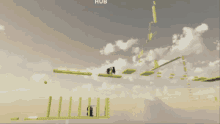 a screenshot of a video game with the word hub on the bottom