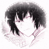 a drawing of a boy with the name osamu de camp on the bottom