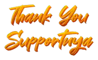 a yellow sign that says thank you supportuya