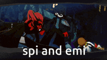a cartoon of a man and a woman with the words spi and emi below them