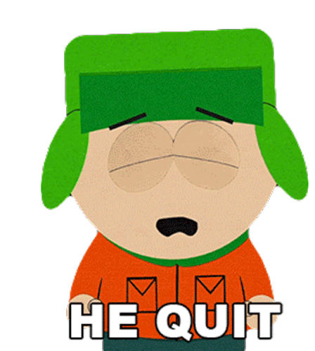 He Quit Kyle Broflovski Sticker - He Quit Kyle Broflovski South Park Stickers