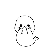 a seal is hugging a red heart with its eyes closed