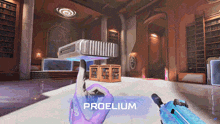 a video game scene with the word proelium in the corner