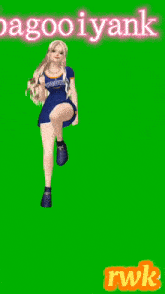 a green screen with a girl and the words bagooiyank and wujasiel